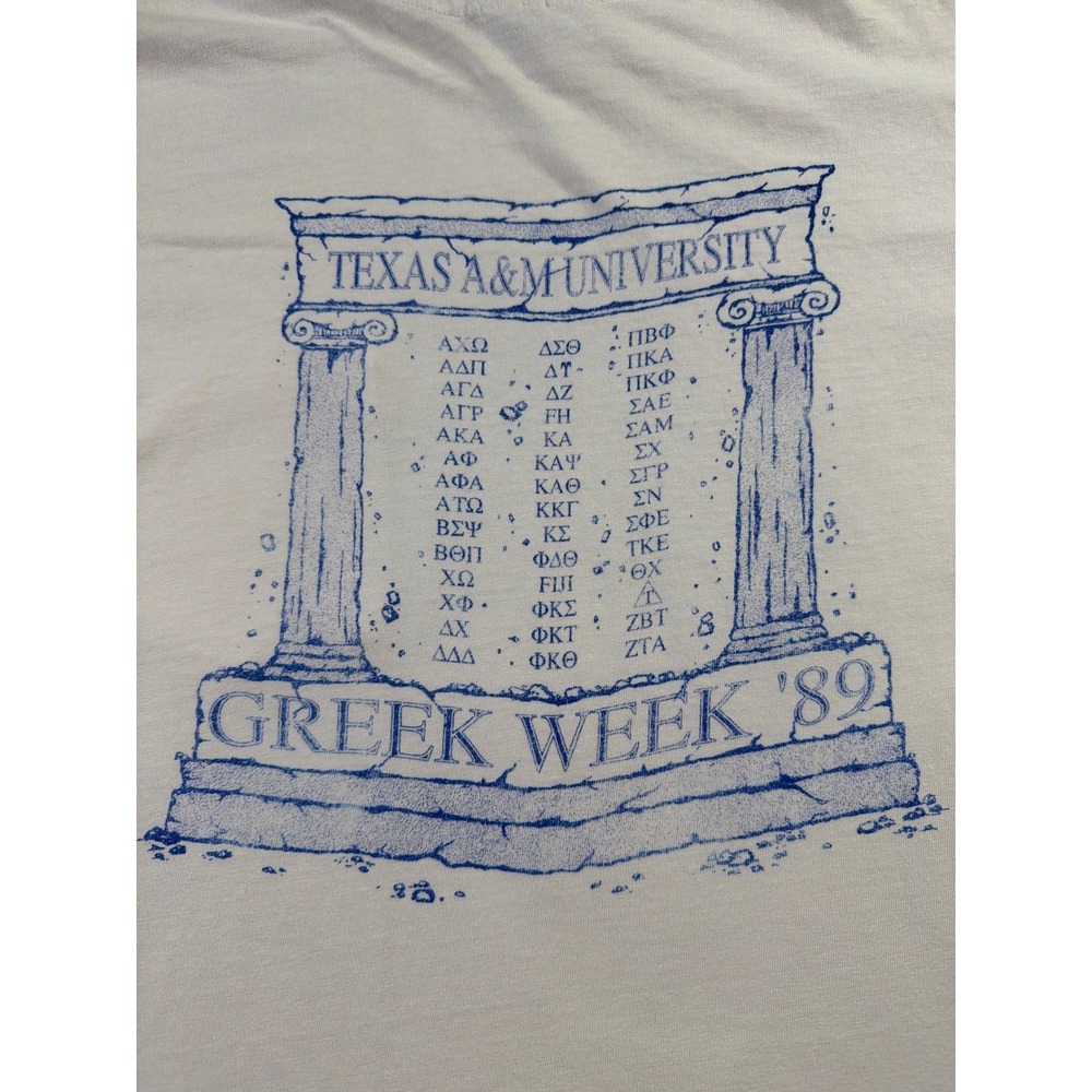 Vintage 1989 Texas A&M University Chi Phi Greek Week Pocket Shirt XL Made in USA